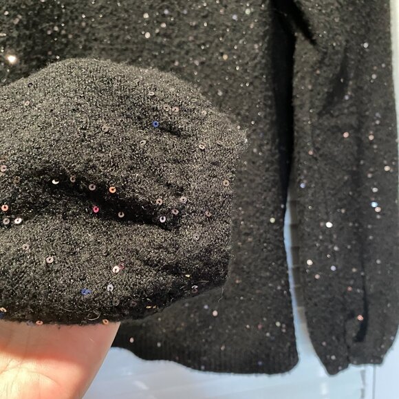 LOFT Black Sweater and Black Sequin Double V-Neck Sweater - Picture 5 of 8